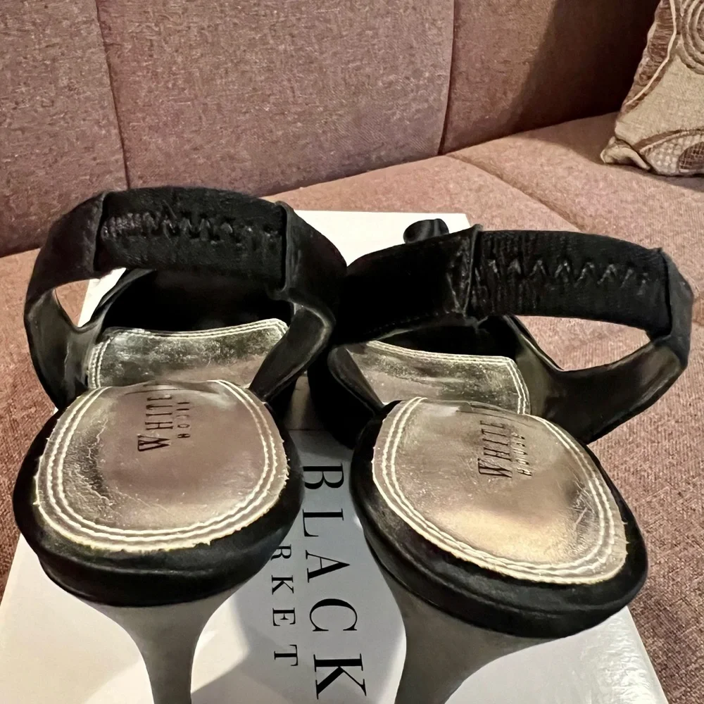 WHBM satin peep toe pumps - Picture 9 of 11